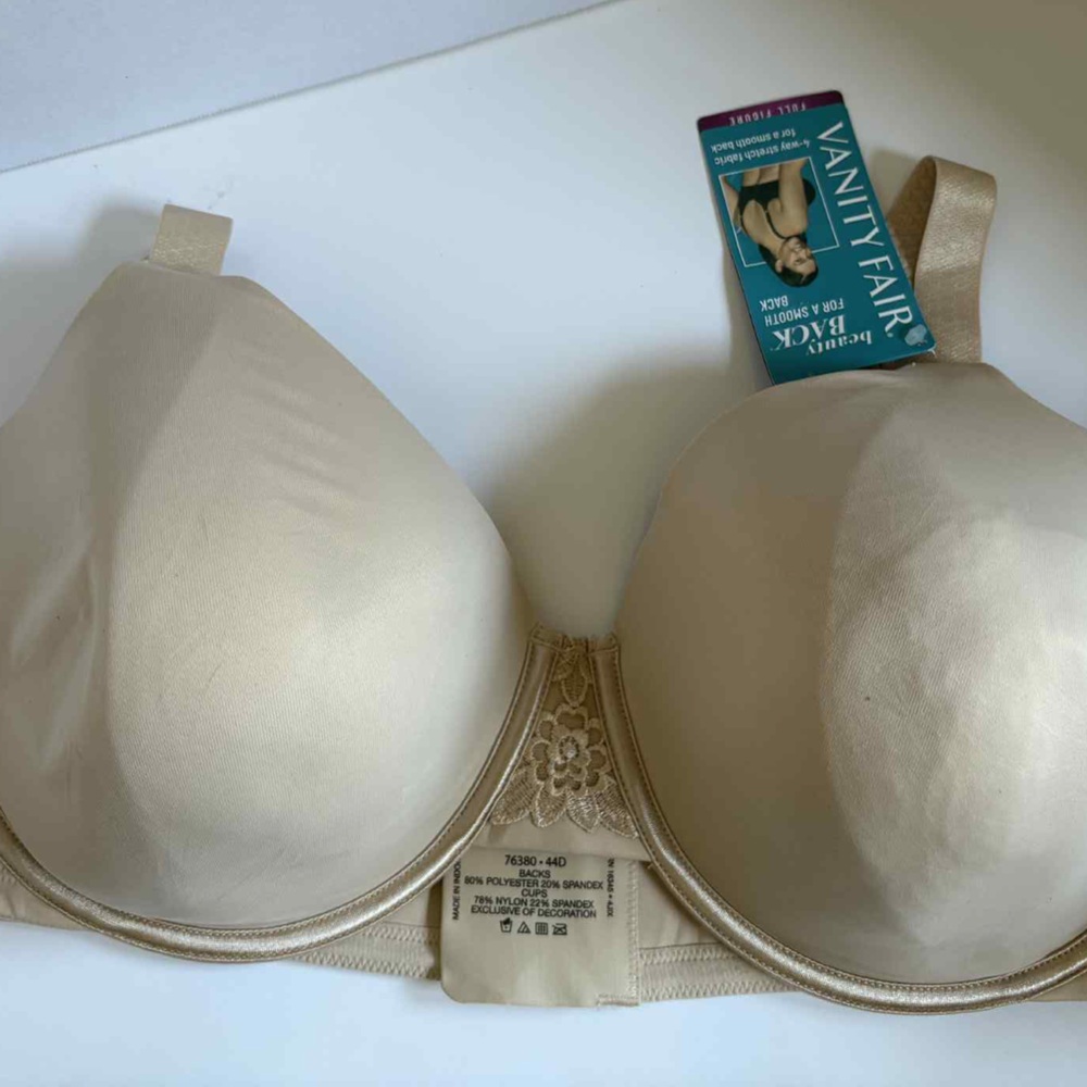 Vanity Fair Beauty Back Full Figure Bra 44D Nude Style 76380 NWT